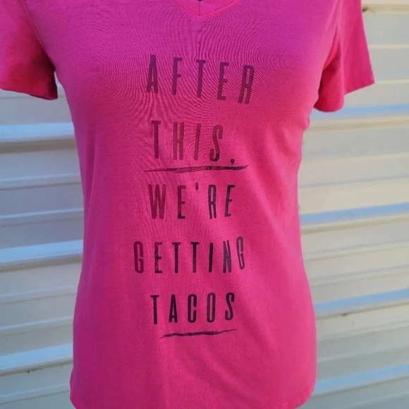Athletic Works Women Pink Tee T Shirt Top After This We're Getting Tacos S (4-6) - Picture 2 of 7